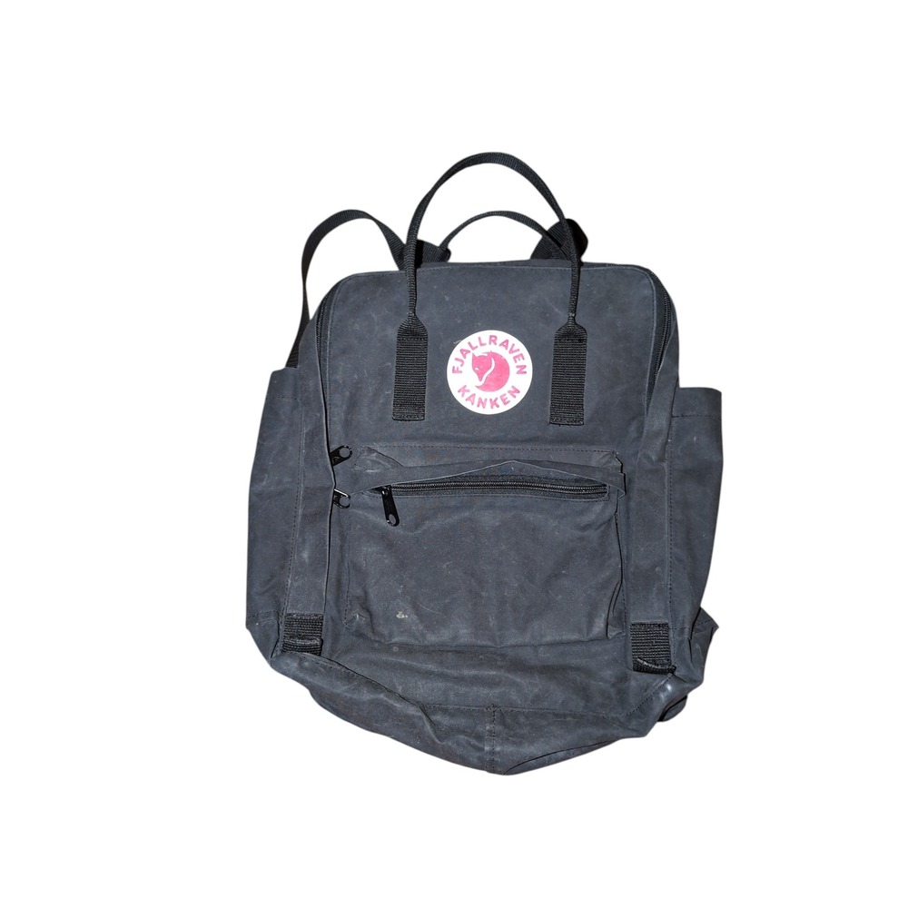 Fjallraven Kanken Classic Backpack Black Pink Logo School Travel Bag 23510